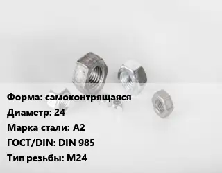 Гайка самоконтрящаяся D=24 Сталь: А2 DIN 985 М24